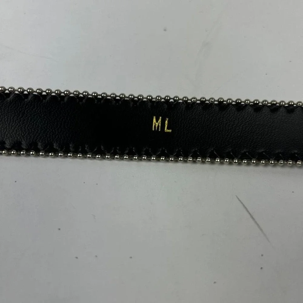 Black Silver Mesh Glitter Coquette Belt with Silver Rhinestones Sz ML - Picture 6 of 6